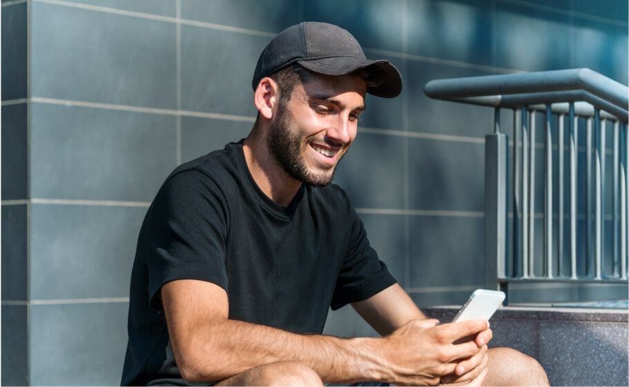 man looking phone